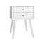 Costway End Table W/Drawers and Storage Wooden Mid-Century Accent Side Table Multipurpose for Bedroom, Living Room Home Furniture Nightstand